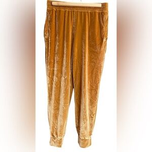 Fabletics Luxe Velour Gold Pull On Jogger Pants